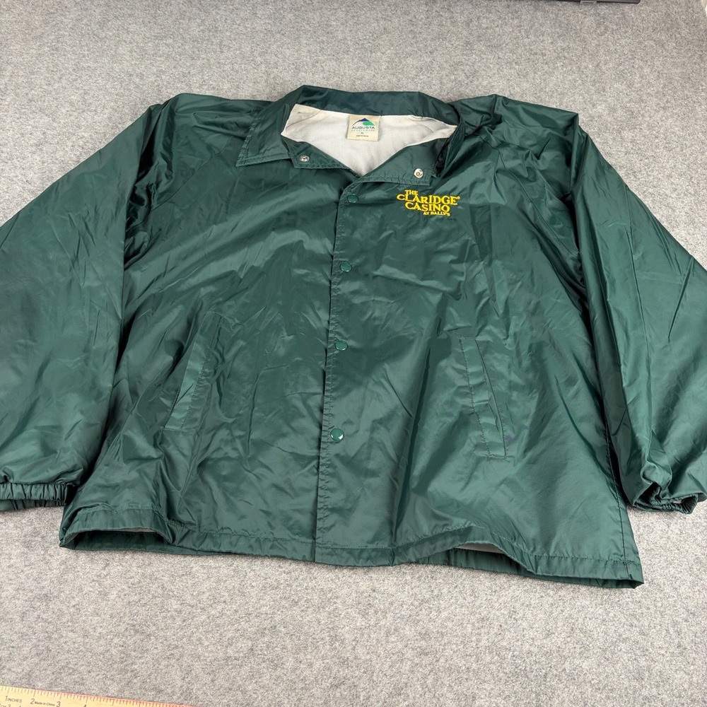 Augusta Sportswear Coach Jacket Mens Extra Large Green Claridge Casino Ballys